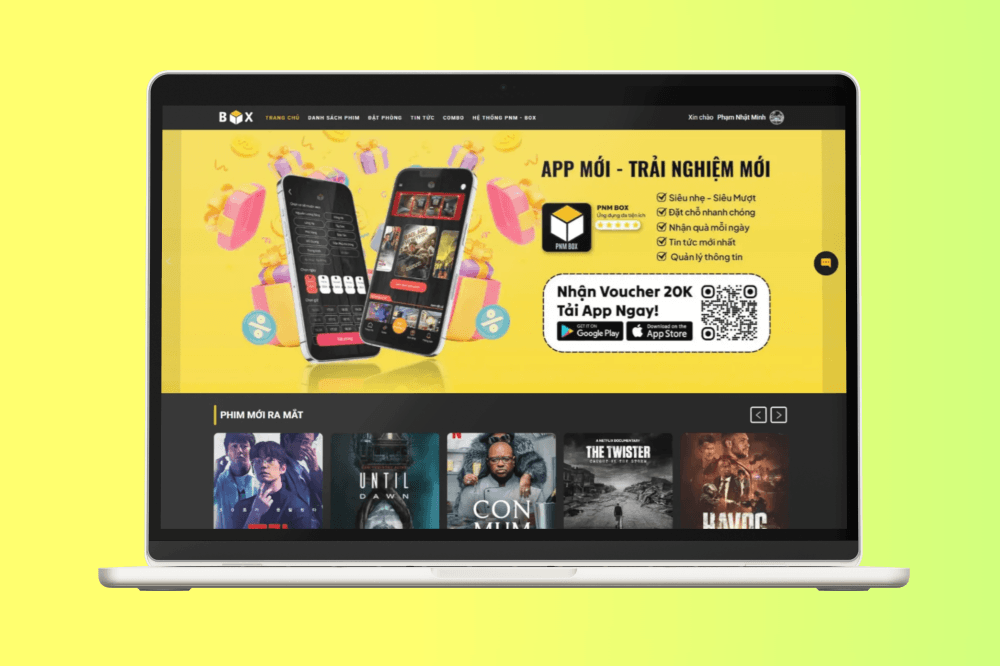 Hourly Booking Website for Movie Cafe